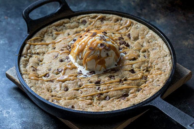 Salted Caramel Cookie Skillet with Butterscotch Chips  A Special Treat